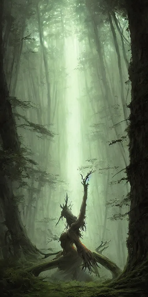 Image similar to Spirit soul of forest, by Greg Rutkowski