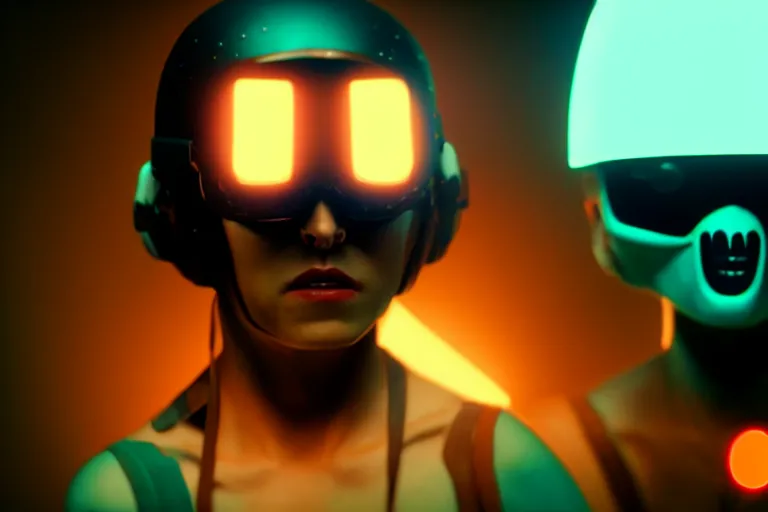 Image similar to vfx film, love death and robots, flat color profile low - key lighting award winning photography arri alexa cinematography, hyper real photorealistic cinematic, atmospheric cool colorgrade