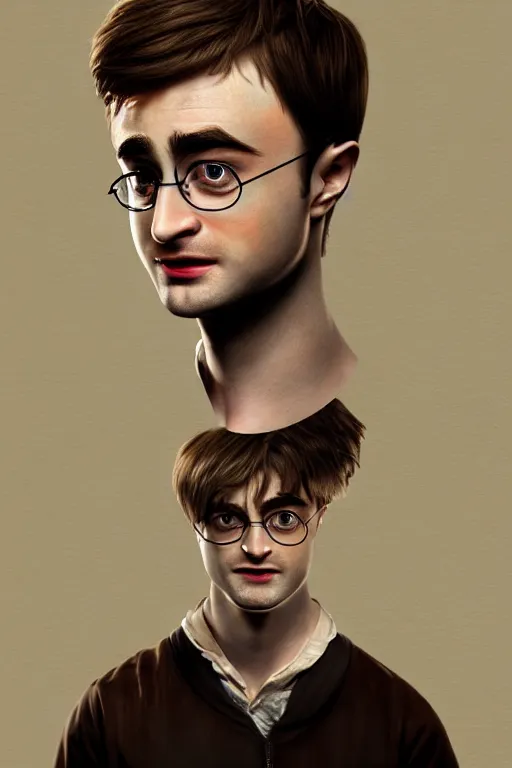 Prompt: mrpotatohead mixed with daniel radcliffe, artgem, digital painting, color painting, hyperrealistic, concept art, oil painting, masterpiece, concept art, trending on deviantart, realistic and detailed face, highly detailed, high quality, 8 k, soft lighting, fancy colors, fantasy, cinematic, high coherence