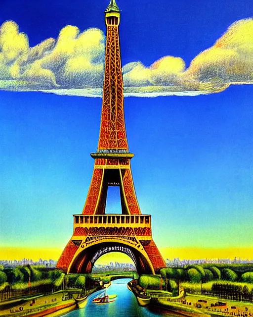 Prompt: scenic view of eiffel tower by salavador dali