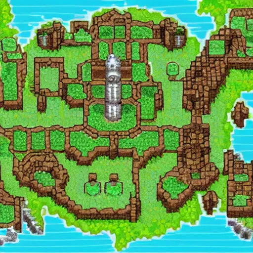 Prompt: tileset for a fantasy game