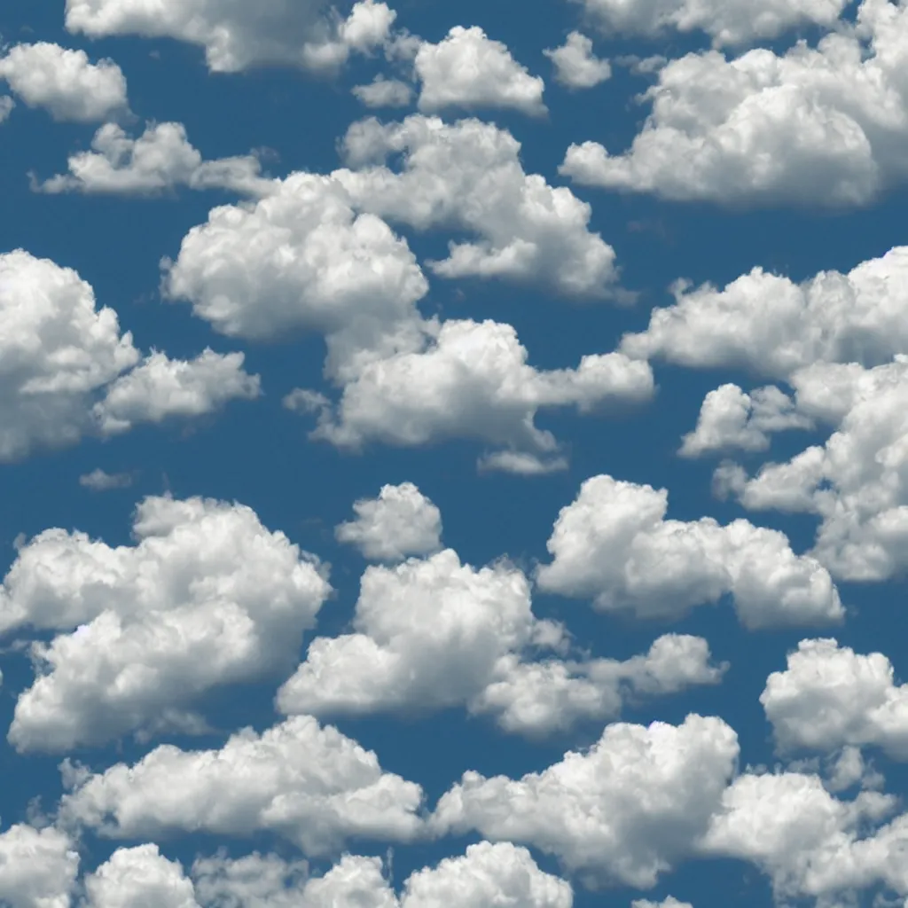 Prompt: white fluffy cartoon clouds seamless texture 4k