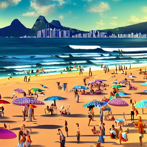 Image similar to praia de ipanema arrastao, photorealistic, 8 k