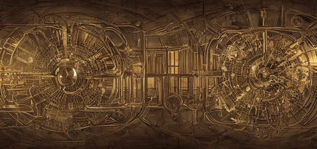 Prompt: symmetrical steampunk blueprint of a Perpetuum mobile, marginalia, symmetry, intricate Details, raphael lacoste, eddie mendoza, alex ross, concept art, matte painting, highly detailed, rule of thirds, dynamic lighting, cinematic, detailed, denoised, centerd, clean render