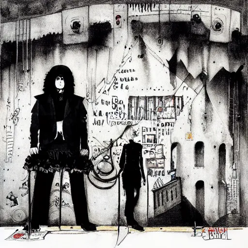 Image similar to post - punk cabaret album cover, black, white, orange, psychedelic, new age, magic, enki bilal