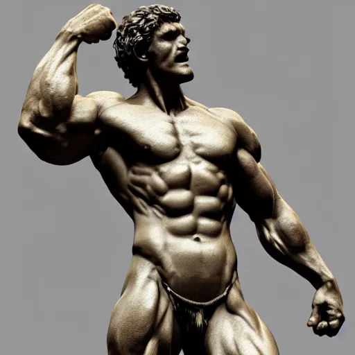 a greek sculpture of a bodybuilder xqc, au naturel, | Stable Diffusion