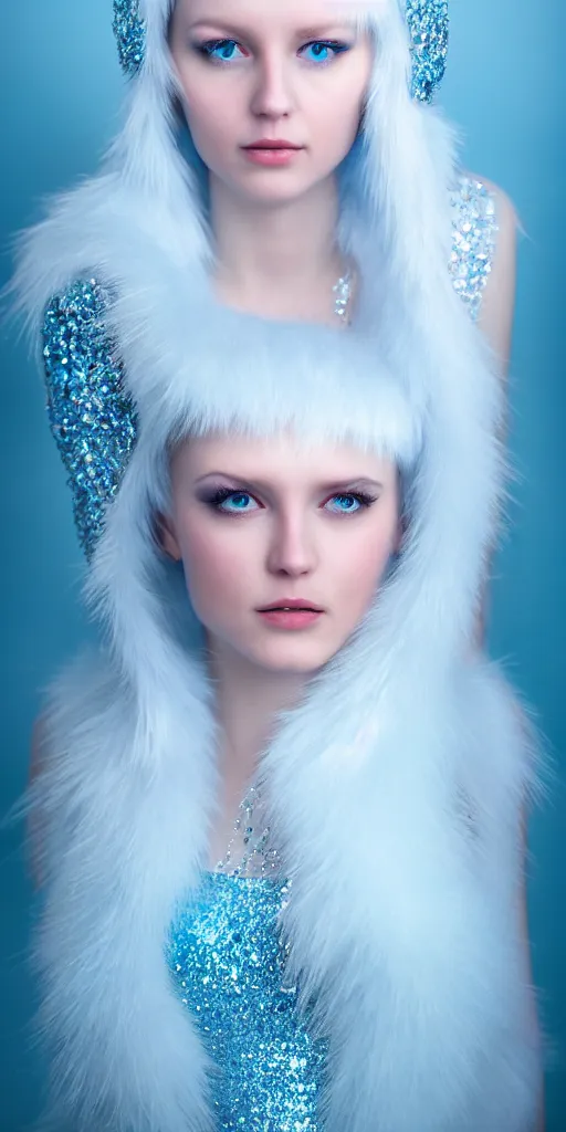 Image similar to photo of a real-life beautiful ice queen