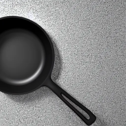 Prompt: 3D render of a cast iron skillet in the dishwasher