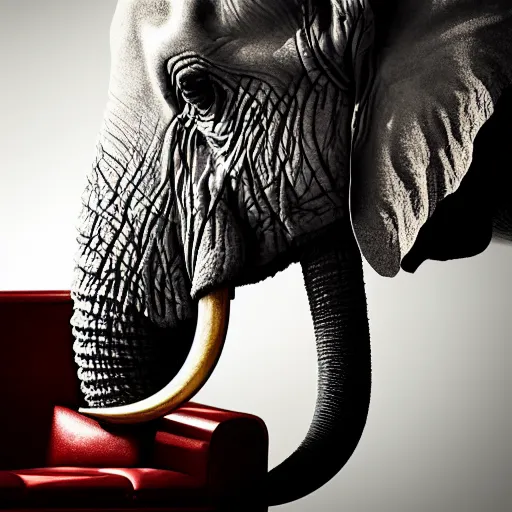 Prompt: ultra realistic photography, picture of ( subject : an elephant blowing smoke ). the scene is set in a gentlemens cigar lounge, a very smokey atmosphere, small thick clouds of cigar smoke, artstation, focus on the elephant, anatomically correct elephant features, extremely detailed and crisply sharp photo, hyperrealistic smoke, canon eos, 4 k