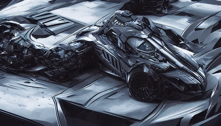 Image similar to rollcage batmobile, details, hyperdetailed, artstation, cgsociety, 8 k