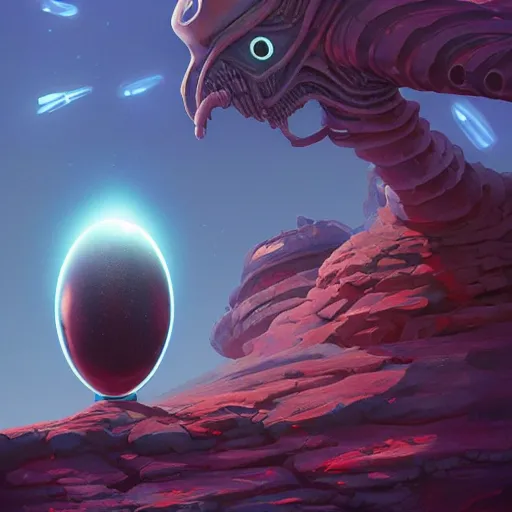 Prompt: alien egg on a pedestal by concept artist gervasio canda, behance hd by jesper ejsing, by rhads, makoto shinkai and lois van baarle, ilya kuvshinov, rossdraws global illumination radiating a glowing aura global illumination ray tracing hdr render in unreal engine 5