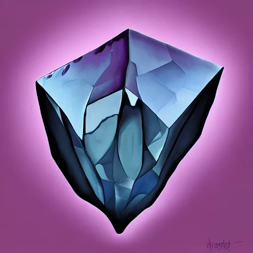 Image similar to Enormous floating dark-purple crystal shard 🎨🖌️