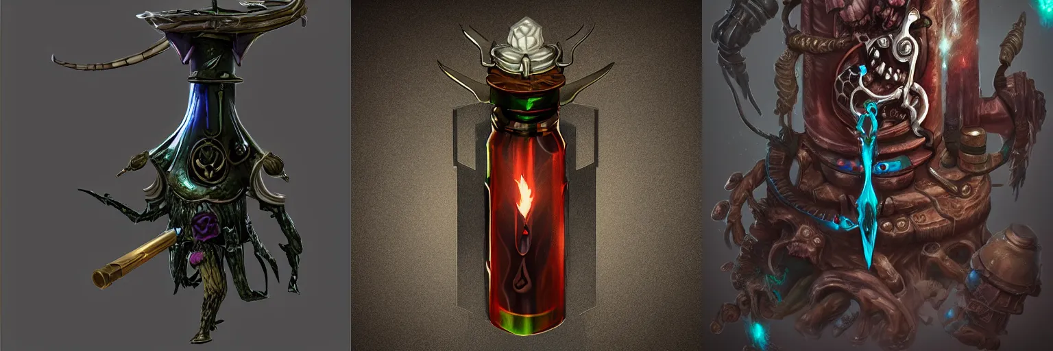 Prompt: fantasy vial of death trending on artstation