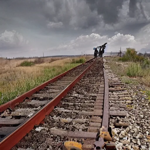 Image similar to the railroad is a place of death. it's where the forgotten and the damned go to die. it's a place of dark secrets and hidden terror.