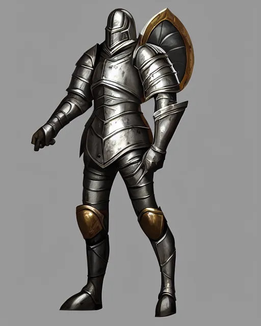 Image similar to noble armor, medieval fantasy concept art, trending on artstation, shiny silver with gold trim, flat shading, smooth lines, beveled edges, smooth contours, extremely clean, uncluttered, symmetrical, front view