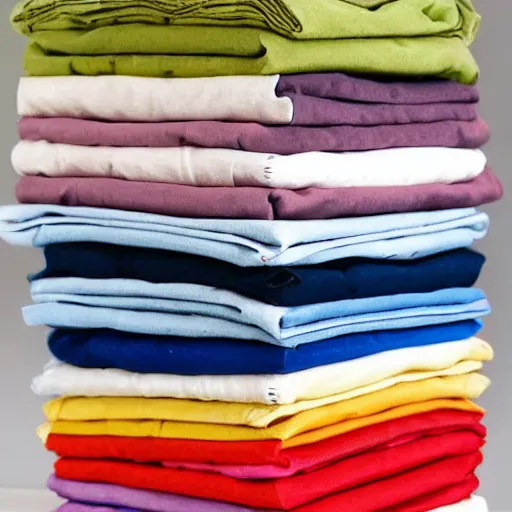 Prompt: lasagnapunk stack of folded laundry