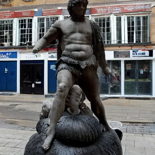 Image similar to Boris Johnson as michaelangelos David statue