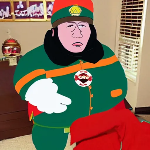 Prompt: eric cartman dressed as mao tse dong