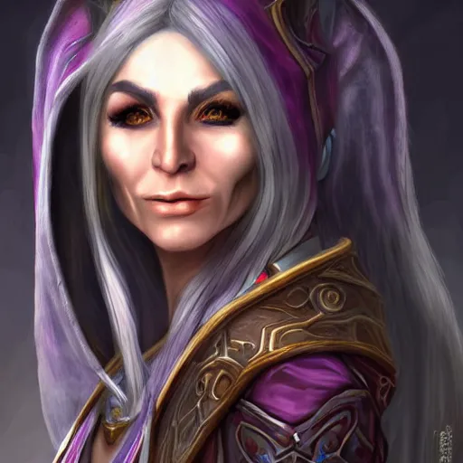 Image similar to Realistic Female warlock from World of Warcraft, Highly Detailed