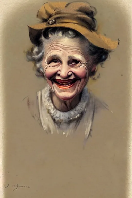 Image similar to ( ( ( ( ( 1 9 5 0 s retro happy smiling grandma face portrait. muted colors. ) ) ) ) ) by jean - baptiste monge!!!!!!!!!!!!!!!!!!!!!!!!!!!!!!