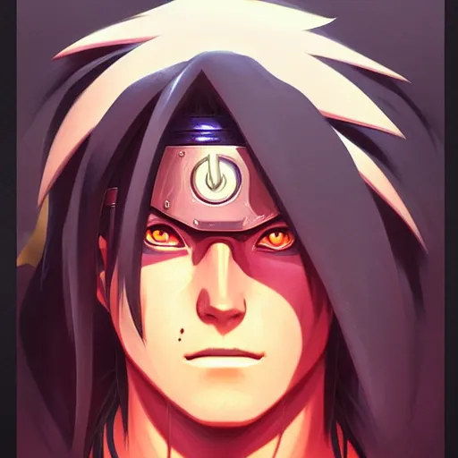 Image similar to portrait of madara uchiha from naruto shippuden, highly detailed, digital painting, artstation, concept art, smooth, sharp focus, illustration, art by artgerm and greg rutkowski and alphonse mucha, beautiful composition