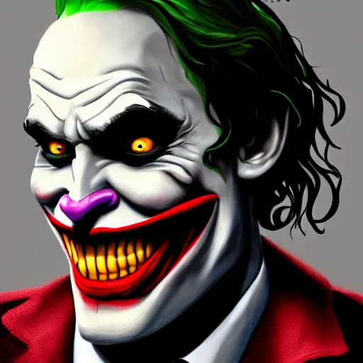 Image similar to Jerome!!! Powell as The Joker, digital art, cgsociety, artstation