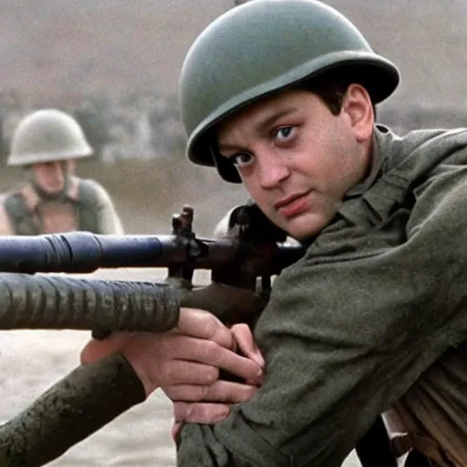 Image similar to Tobey Maguire starring in Saving Private Ryan
