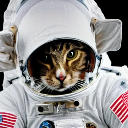 Prompt: cat as astronaut in space walk