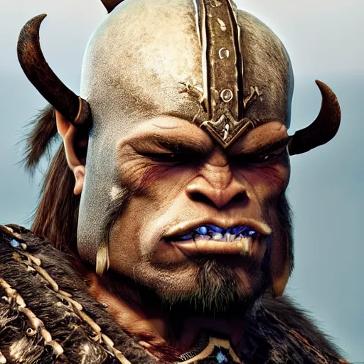 Image similar to beautiful vikings orc with warrior outfit, clash royal style characters, unreal engine 5, octane render, detailed, cinematografic, cinema 4 d