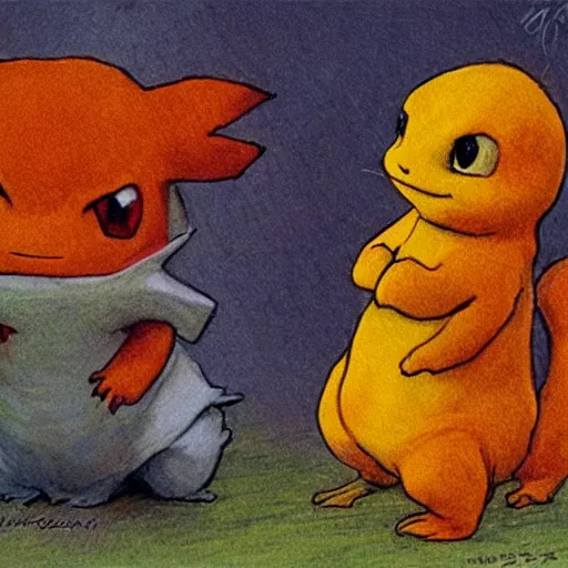 Prompt: Charmander artwork by Beatrix Potter