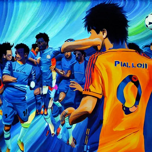 Prompt: disco diffusion painting of marseille football team by makoto shinkai, masterpiece, contest award winner