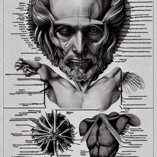 Prompt: anatomy of a star, da vinci notes, ultradetailed, anatomy study, artstation