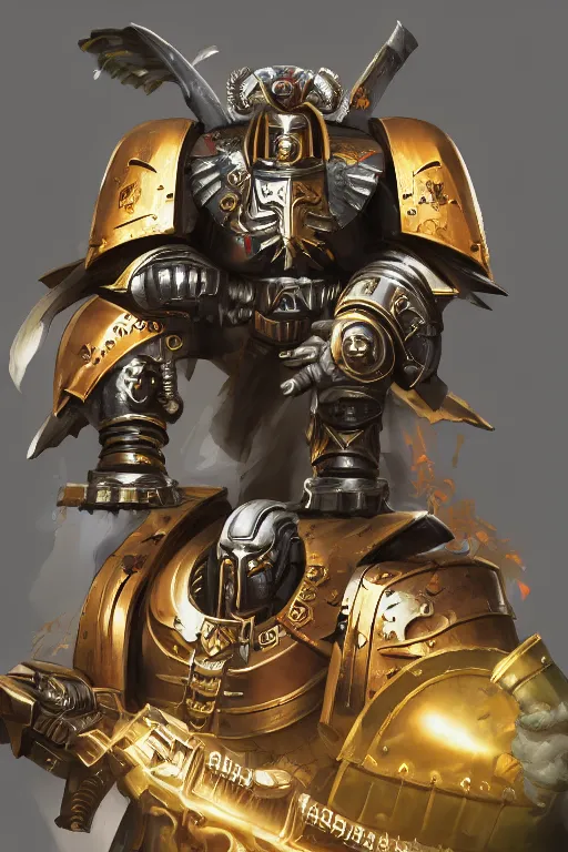 Image similar to armor portrait heros warhammer 4 0 k horus heresy fanart - the primarchs emperor by johannes helgeson animated with vfx concept artist & illustrator global illumination ray tracing hdr fanart arstation zbrush central hardmesh 8 k octane renderer comics stylized