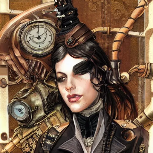 Image similar to steampunk heroines, by jon foster