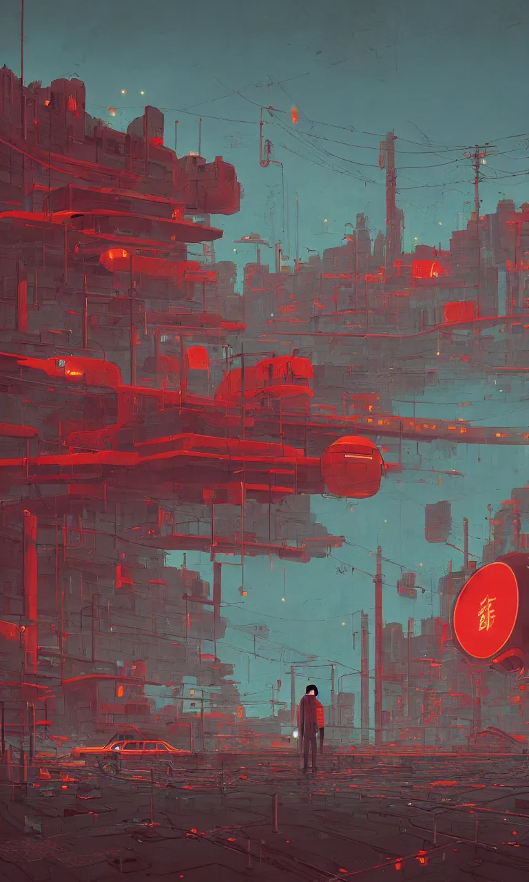 Image similar to akira, by simon stalenhag