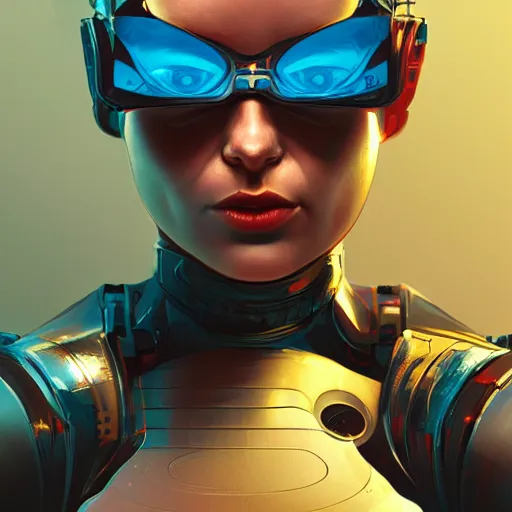 Prompt: by Kilian Eng, by Sandra Chevrier, high quality 3d rendered portrait, extremely attractive female mechanical android, octane render, cgsociety