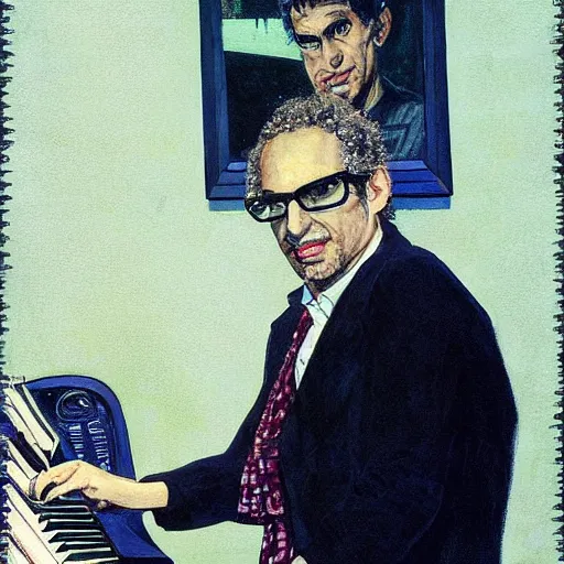 Prompt: “portrait of Donald fagen, by Robert McGinnis”