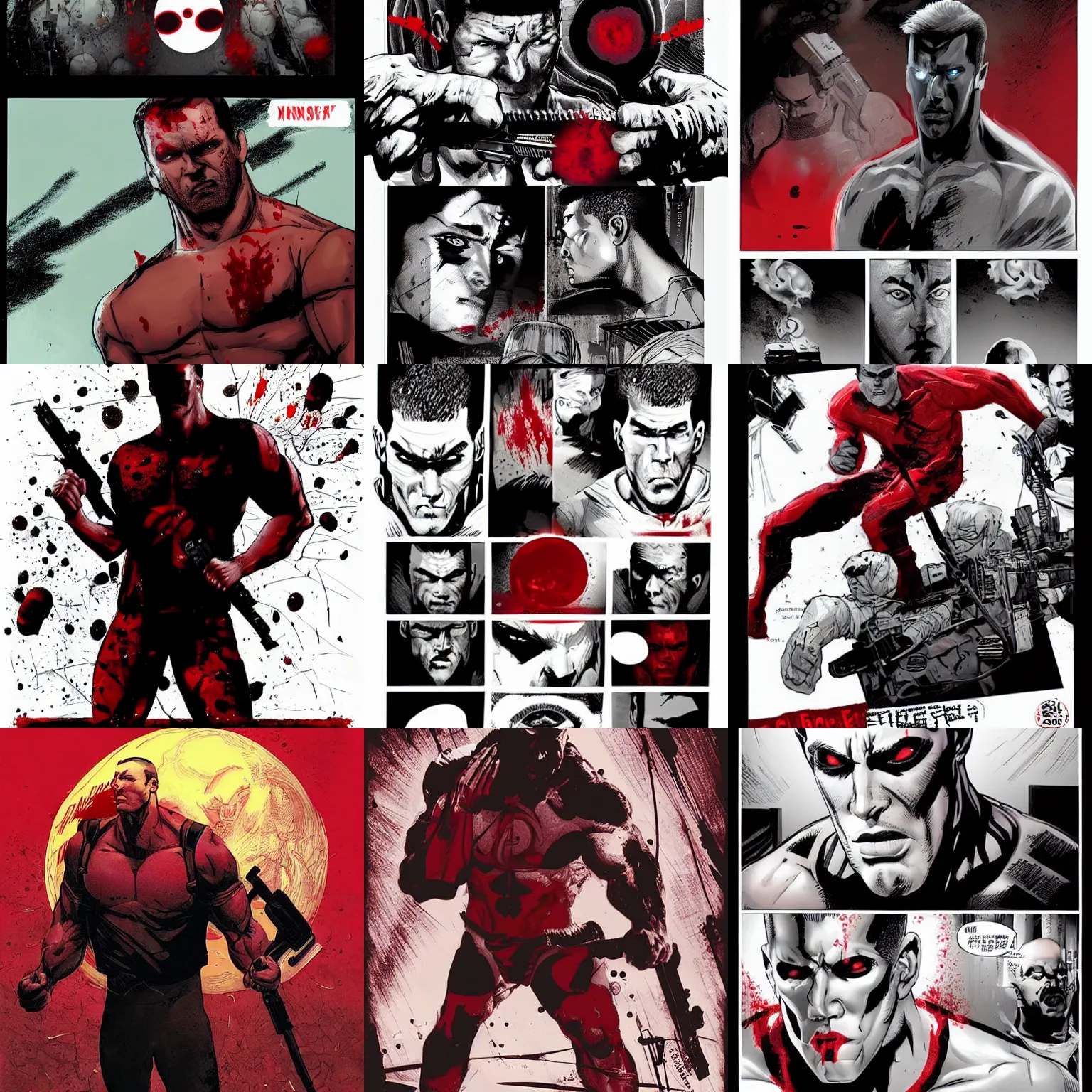 Prompt: Bloodshot: Solong., Nivanh Chanthara Back in 2017, I had the great pleasure to work with Dave Wilson on the very early concepts of the adaptation of the Bloodshot comic book. He asked me to have fun literally on this one and I can not thanks him enough for the short but very good time I had while working on this project.