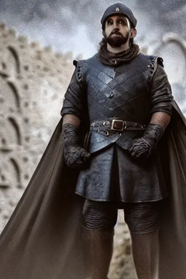 Image similar to “ very very intricate photorealistic photo of a realistic human version of super mario in an episode of game of thrones, photo is in focus with detailed atmospheric lighting, award - winning details ”