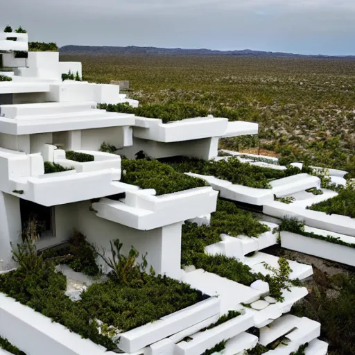 Image similar to white habitat 6 7, ecofuturism lego architect building in the dessert, lush plants and infinite pool