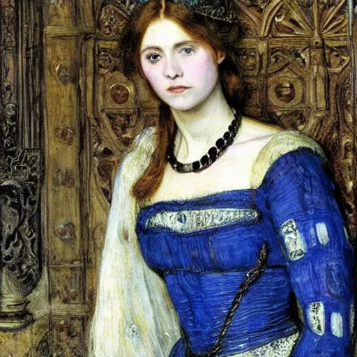 Prompt: a beautiful stunning striking medieval princess by John Everett Millais, Pre-Raphaelite