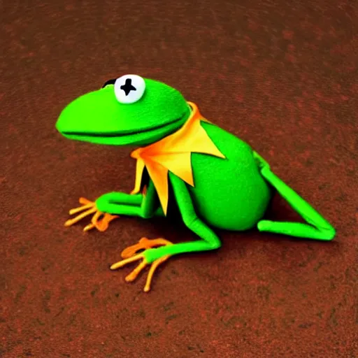 Prompt: kermit the frog 9 9 9 9, realistic