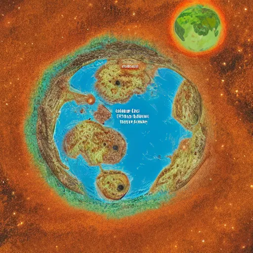 Prompt: map of unexplored planet