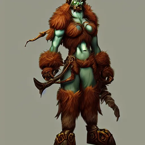 Image similar to world of warcraft, troll druid, trending on artstation, concept character