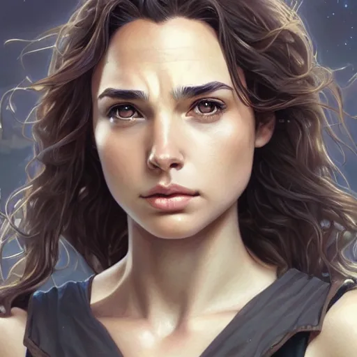 Image similar to ultra realistic illustration, gal gadot as hermione granger anime, intricate, elegant, highly detailed, digital painting, artstation, concept art, smooth, sharp focus, illustration, art by artgerm and greg rutkowski and alphonse mucha and wlop