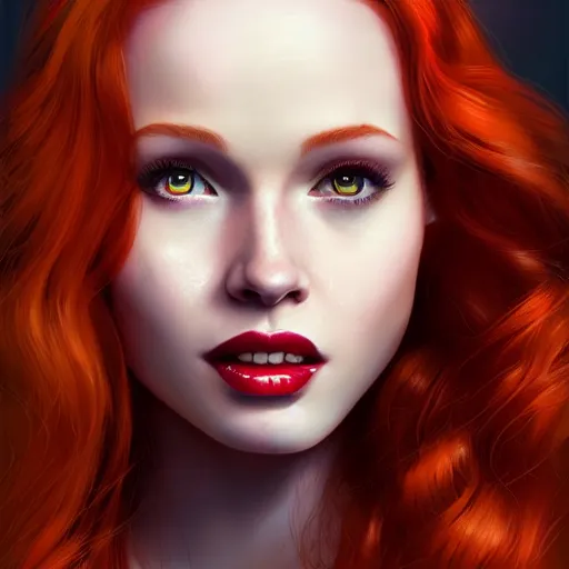 Prompt: beautiful Madelaine Petsch poison ivy DC comics, evil smile, realistic character concept, medium shot, fun pose, comic book, illustration, slender symmetrical face and body, artstation, cinematic lighting, hyperdetailed, high resolution, Charlie Bowater, Tom Bagshaw, single face, insanely detailed and intricate, beautiful