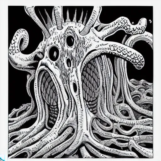 Prompt: vector art of a shoggoth by brian bolland