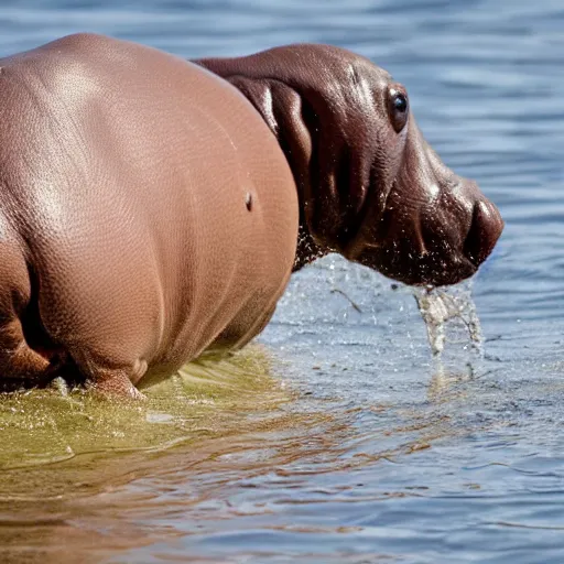 Prompt: photo of a hippopotamus dachshund hybrid