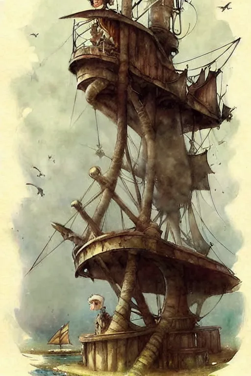 Image similar to (((((1950s fairy tale pirate city . muted colors.))))) by Jean-Baptiste Monge !!!!!!!!!!!!!!!!!!!!!!!!!!!