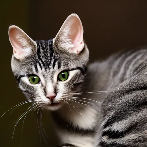 Image similar to A pretty catboy, a young man with cat features, in his natural habitat. Pictured are his cute ears and long tail. 4K National Geographic photograph